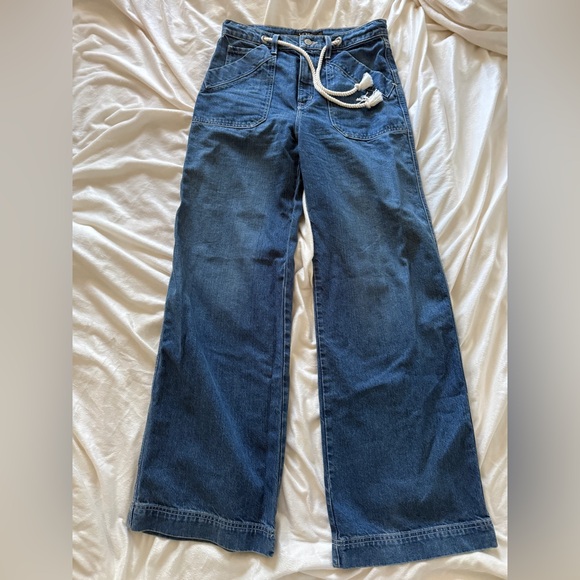 Lauren Ralph Lauren Wide Leg Tie front Jeans- size 6 - Picture 1 of 5
